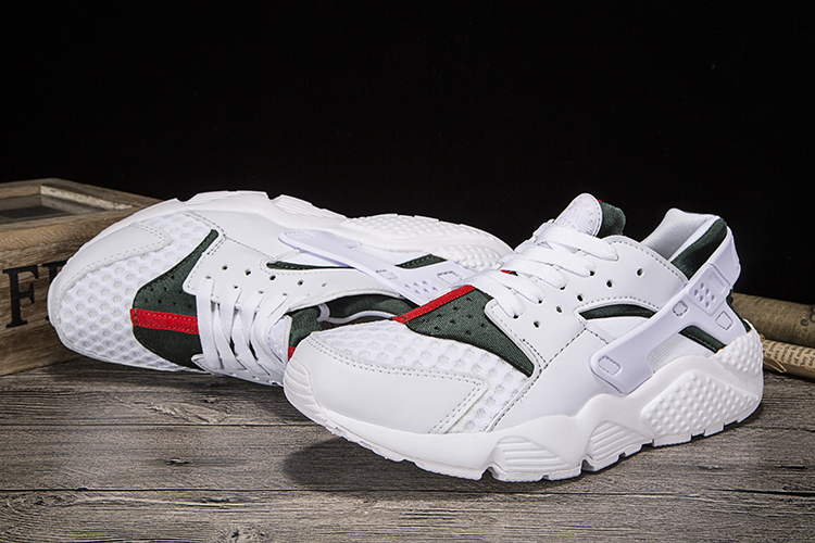 New Women Nike Air Huarache 1 White Green Red Shoes